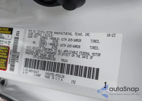 2024 Toyota Tundra Hybrid Limited 4Wd from USA, damaged, VIN 5TFJC5DB2RX045188